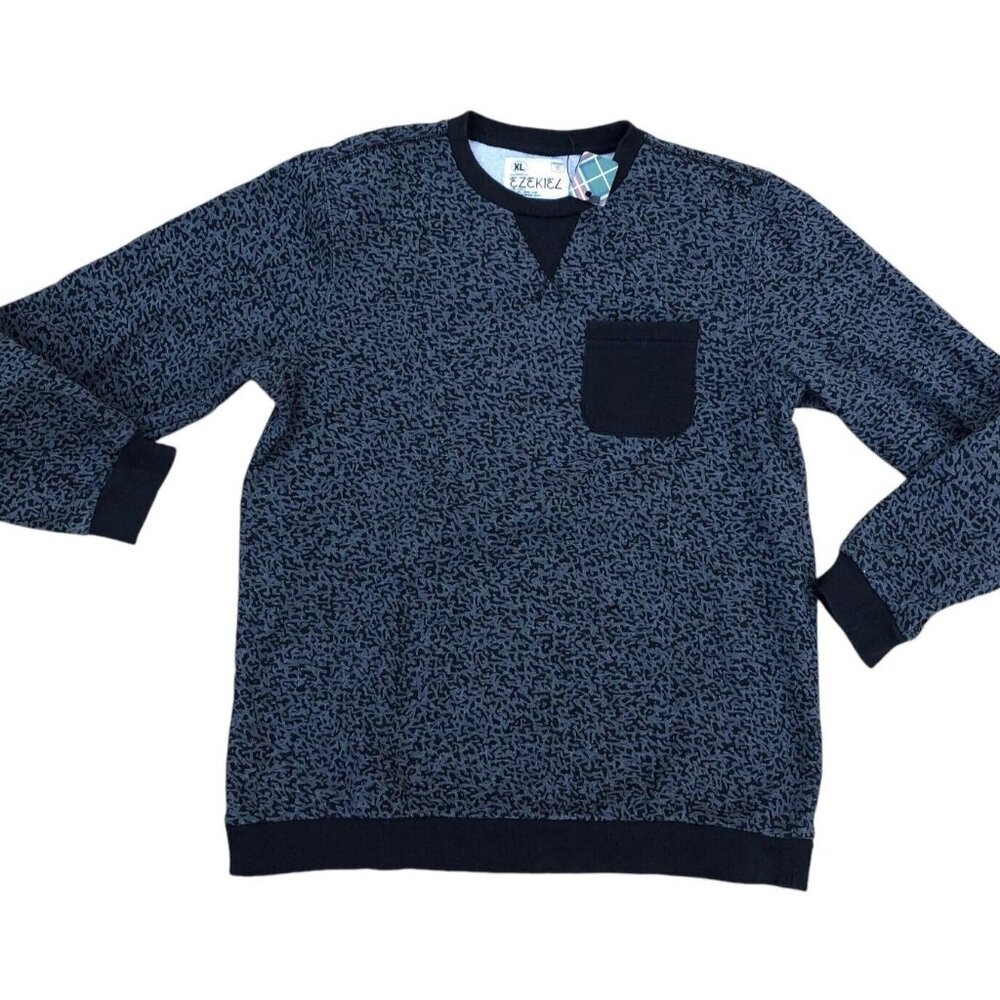 EZEKIEL Pullover Sweatshirt XL Men's Elephant Print Pocket Pullover Sweater​